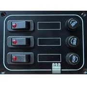 Schaltpanel mit 3 Schaltern schwarz