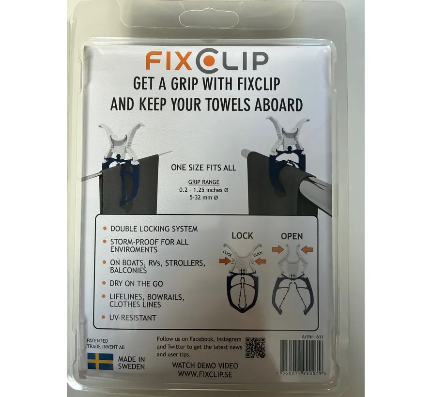 abschließbarer Clip navy-white