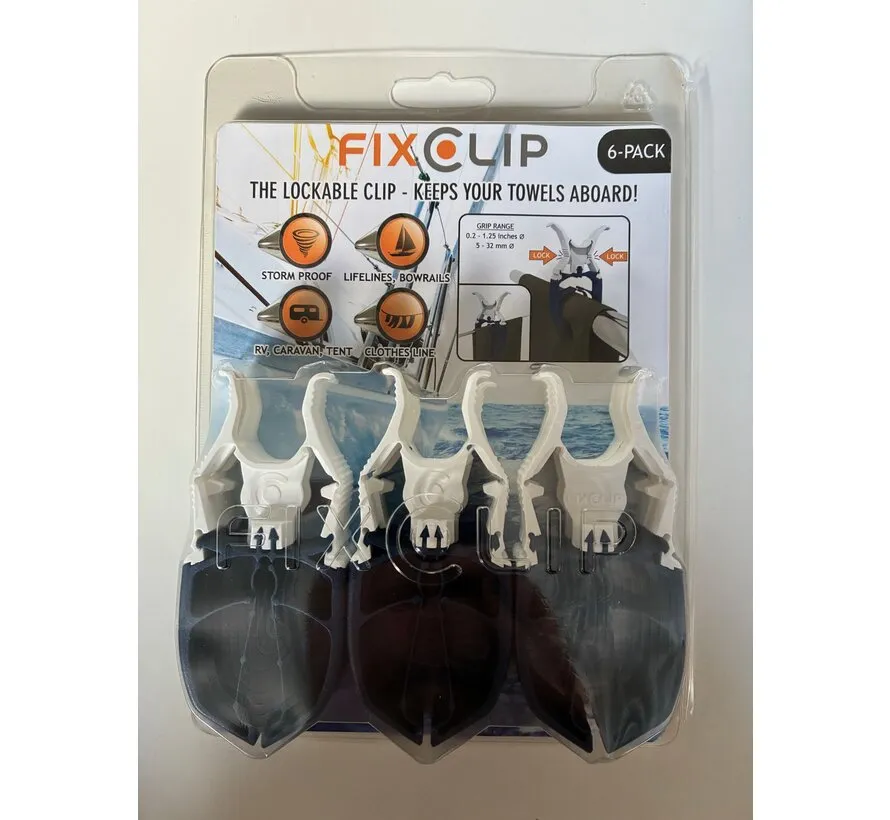 lockable storm-proof clip navy-white 6-pack