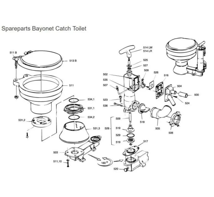 Toilet pump standard repair kit
