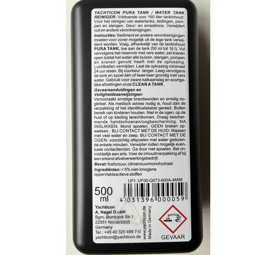 Pura Tank – chlorine-free – 500 ml tank cleaner