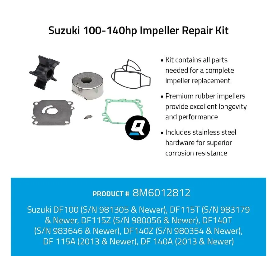 Impeller Service Kit Suzuki 100-140pk - 8M6012812