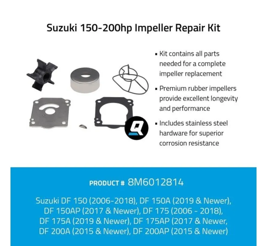 Impeller service kit voor Suzuki 150-200pk - 8M6012814