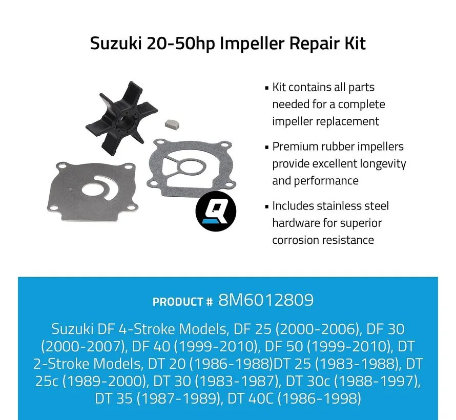 Impeller service kit Suzuki 20-50pk - 8M6012809