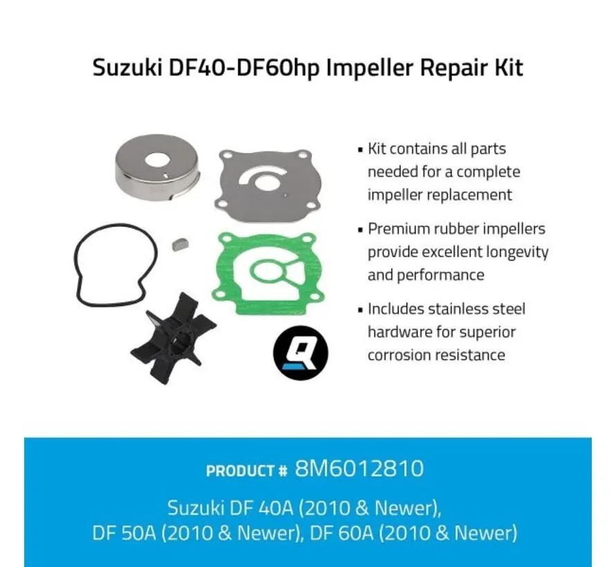 Impeller service kit voor Suzuki DF40-DF60pk - 8M6012810