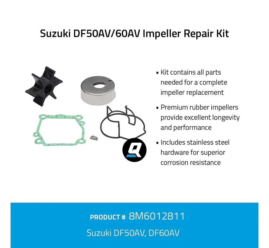 Impeller Service Kit Suzuki DF50AV/60AV - 8M6012811