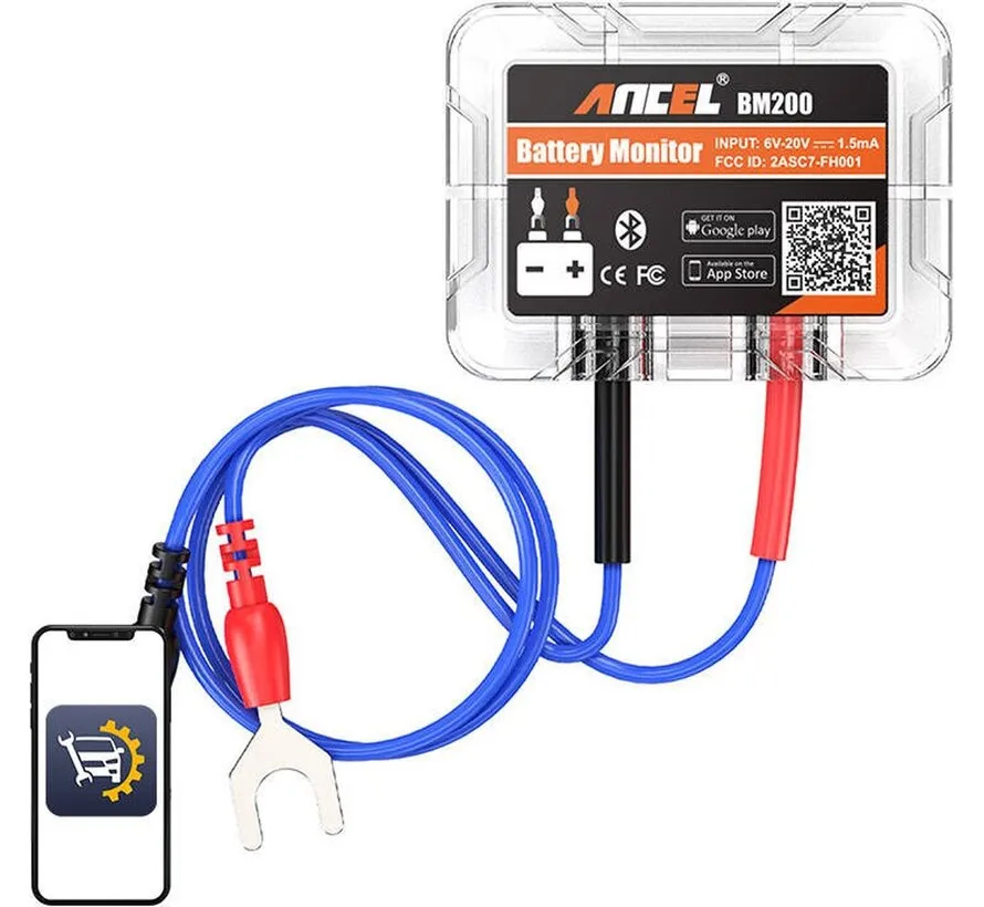 BM200 Bluetooth Accutester 6-20V DC voor 12V accu’s