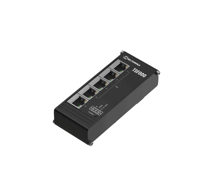 TSF000 low-profile PoE+ switch 5-poorts