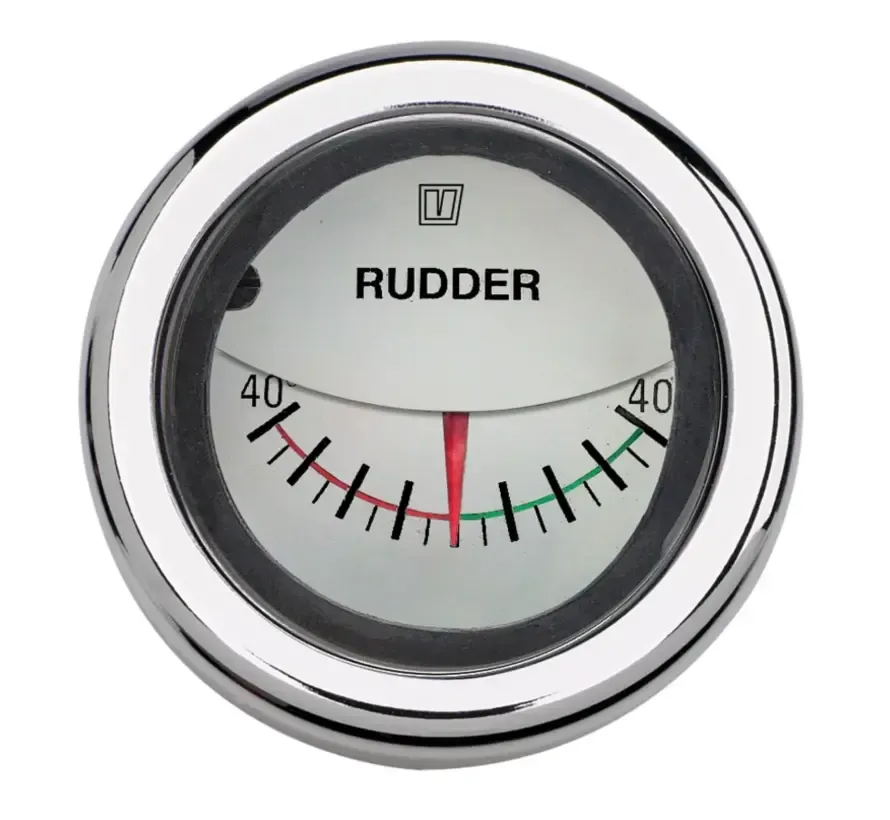 Rudder position indicator white 12/24V with 52 mm cut-out