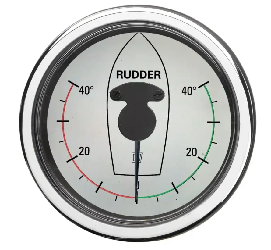 Rudder position indicator white 12/24V with 107 mm cut-out