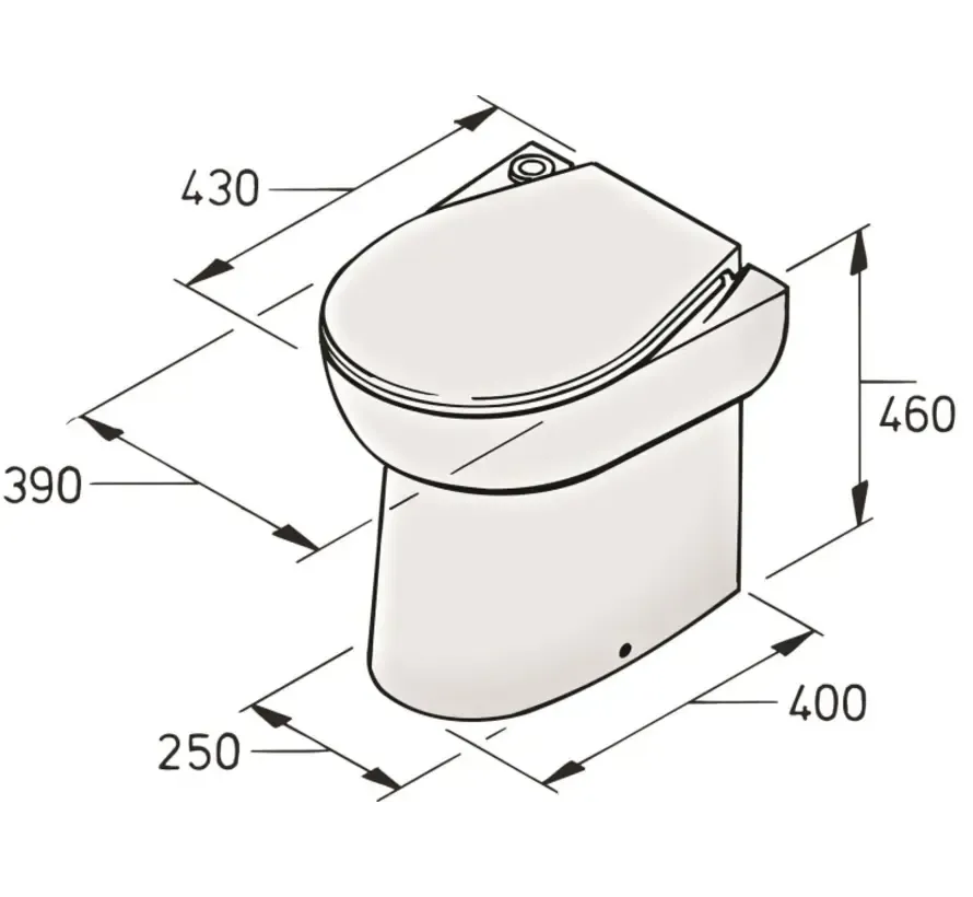 WCS electric marine toilet with integrated pump system
