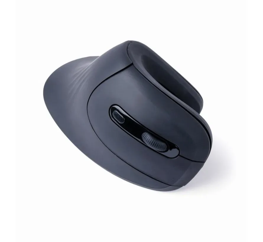 ergonomische draadloze verticale muis 6 knoppen 800–1600 DPI zwart