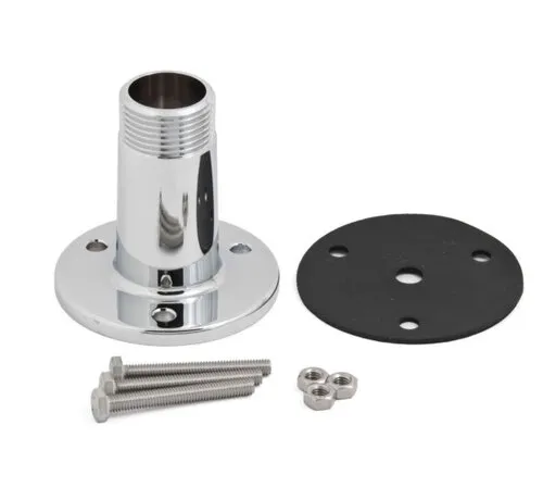 AC Antennas E180F Decksdurchführung / Deck mount aus verchromtem Messing für maritime Antenneninstallationen