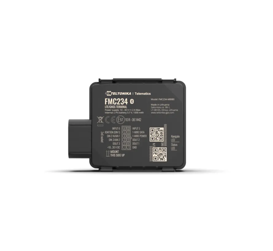 FMC234 4G LTE Fahrzeugtracker mit IP67-Gehäuse, 1000 mAh Backup-Batterie und Bluetooth