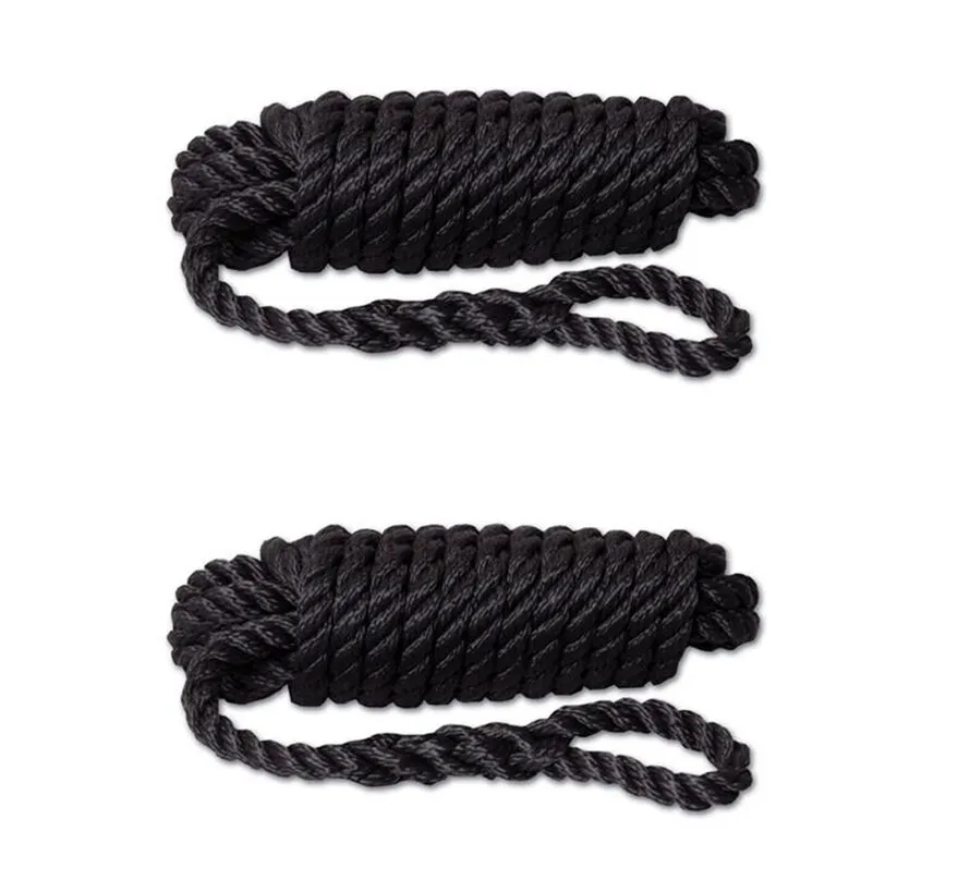 Fender line black 12 mm 3-strand 2.5 m with eye, set of 2