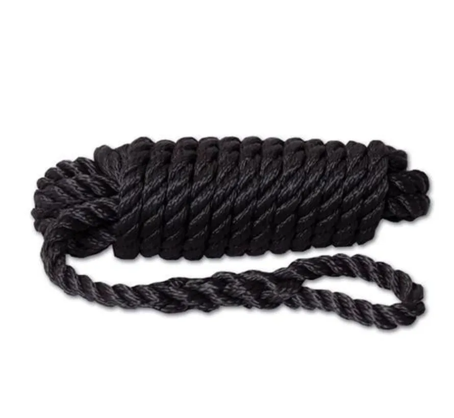 Fender line black 10 mm 3-strand 1.5 m with eye, set of 2