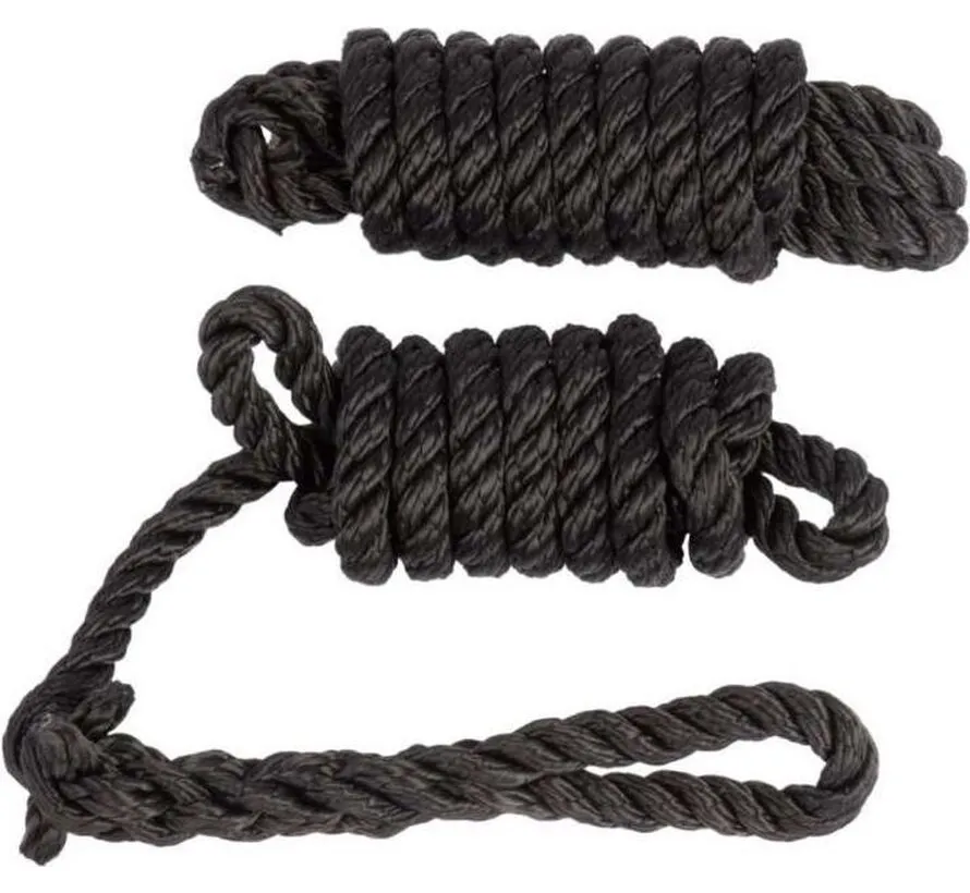 Fenderleine schwarz 10 mm 3-schäftig 1,5 m mit Auge, Set mit 2 Stück