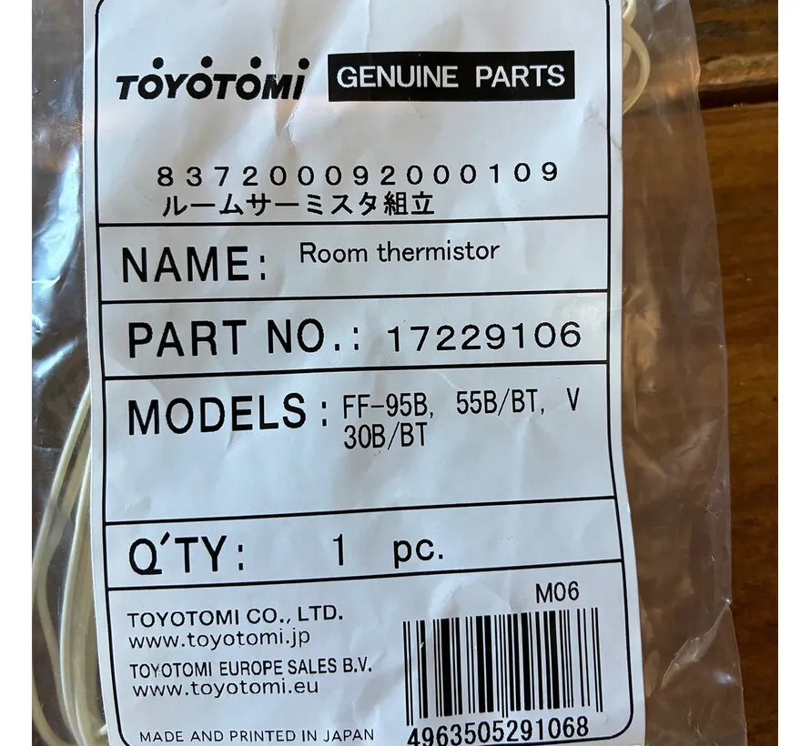 room thermistor voor FF-95B, FF-55B/BT en FF-V30B/BT