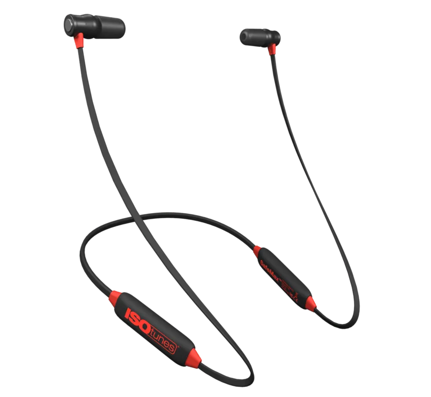 XTRA 2.0 IT-25 Bluetooth in-ear gehoorbescherming met nekband, EN352, SNR 36 dB, IP67, rood/zwart