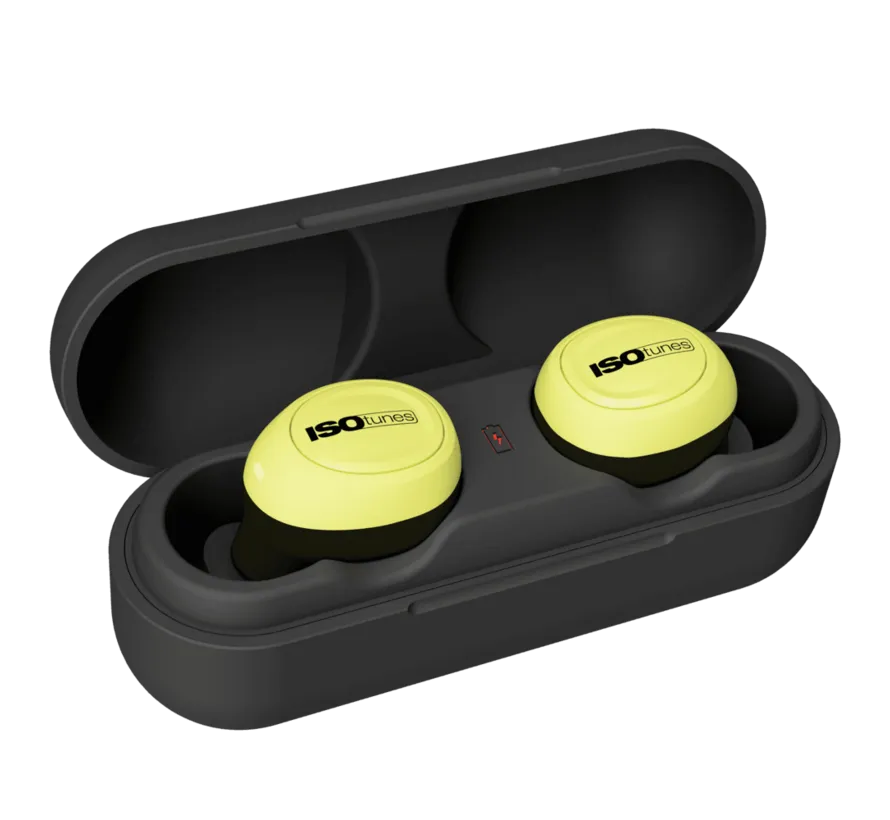 FREE 2.0 IT-72 volledig draadloze Bluetooth in-ear gehoorbescherming, EN352, SNR 31 dB, IP45, geel/zwart