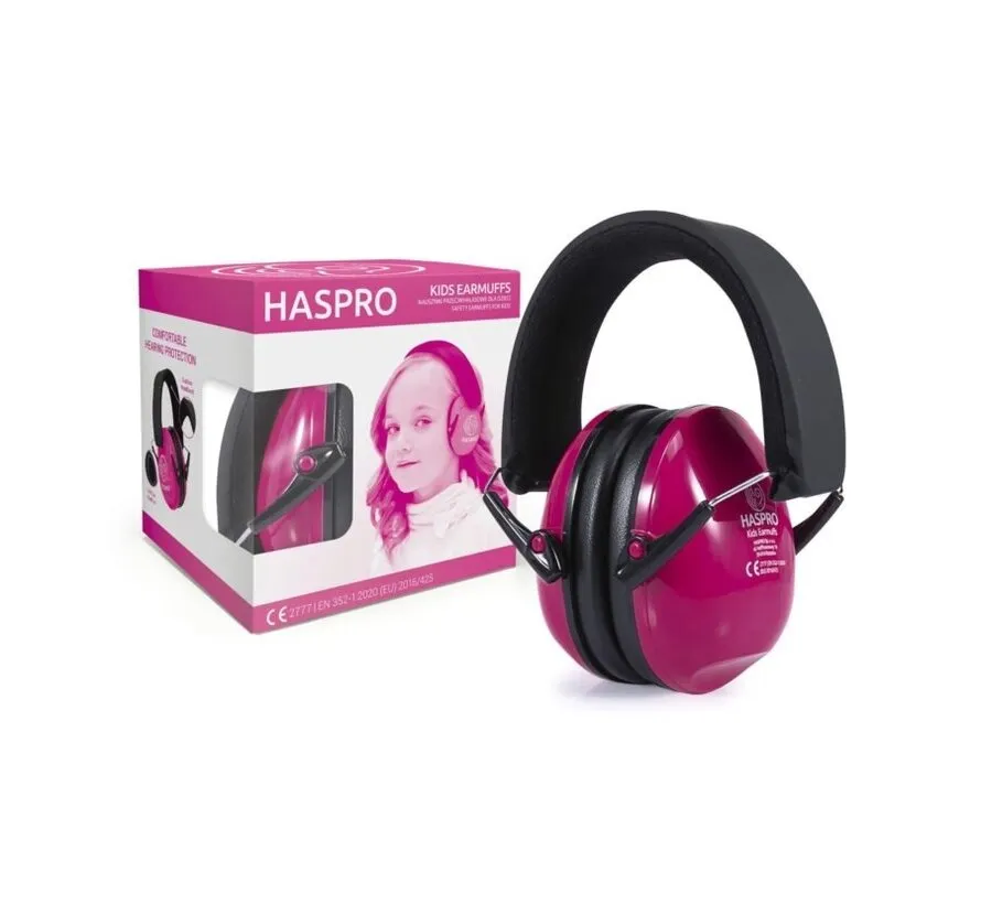 Kids Earmuffs pink children’s hearing protection, EN352-1, SNR 27 dB, adjustable earmuffs for children aged 4+