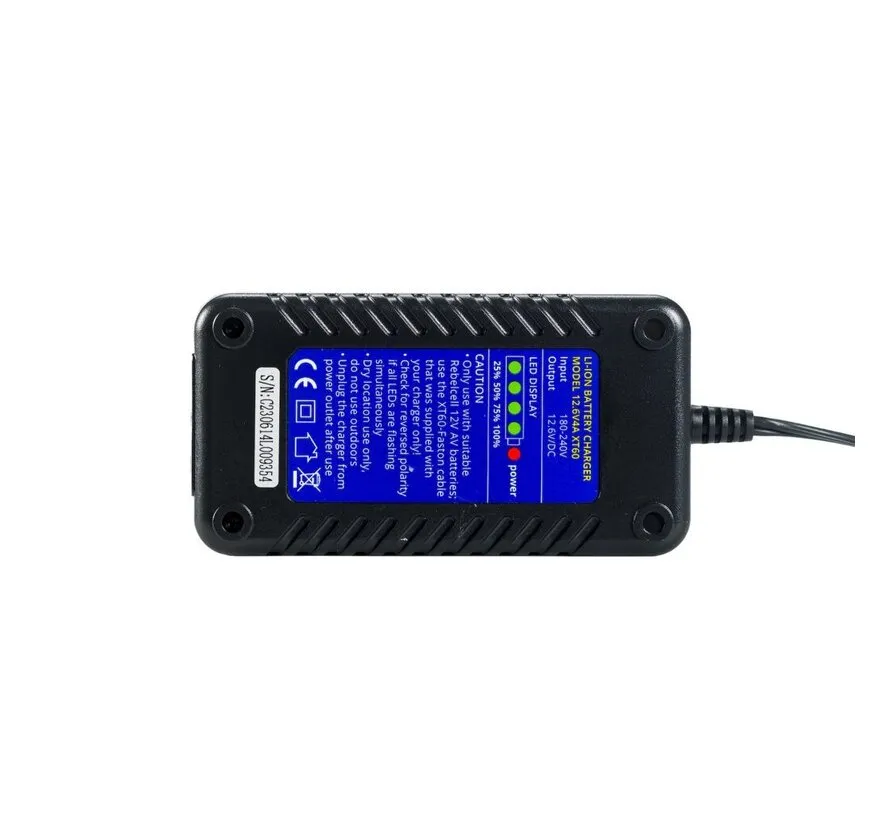 12.6V4A XT60 lithium charger for 12V AV batteries