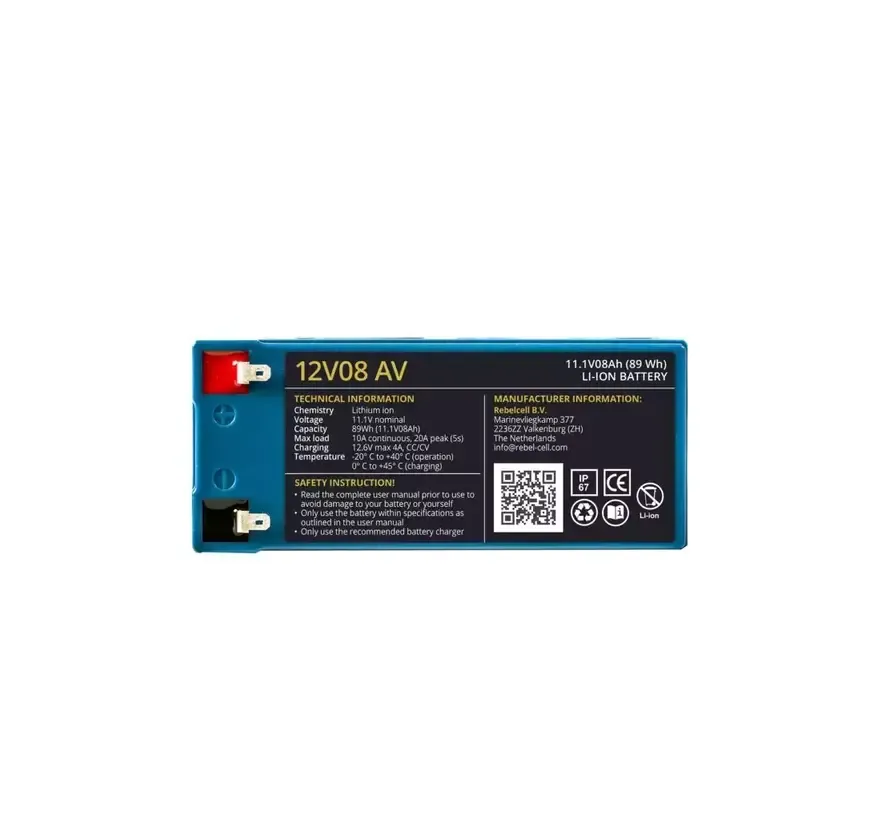 12V08 AV lithium battery 89 Wh for fishfinder, bait boat and kayak