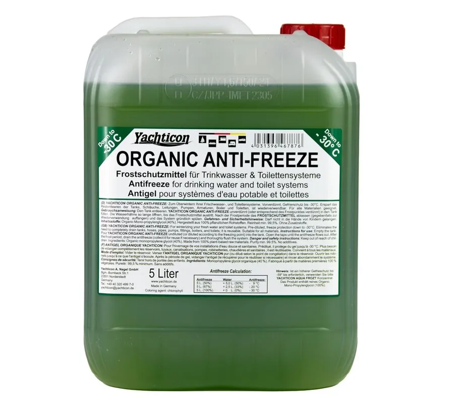 Organic Anti-Freeze 5 litres for drinking water and toilet systems