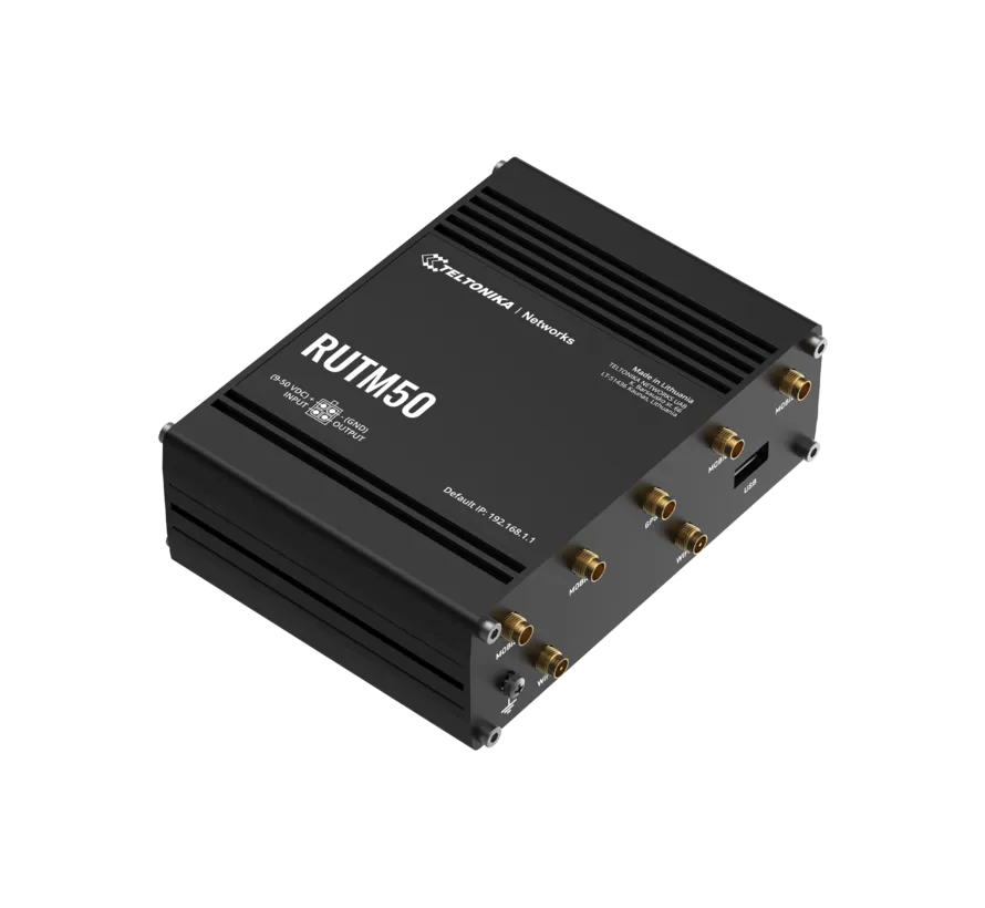 RUTM50 industriële 5G-router met Dual SIM, WiFi 5 en 5x Gigabit Ethernet