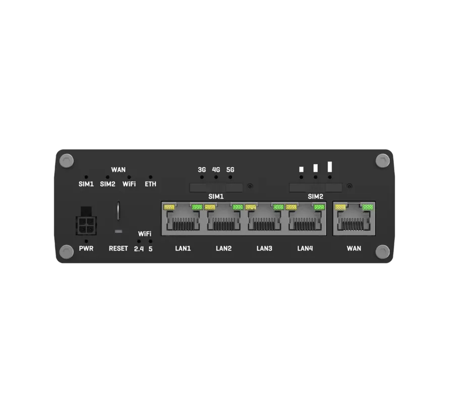 RUTM50 industriële 5G-router met Dual SIM, WiFi 5 en 5x Gigabit Ethernet