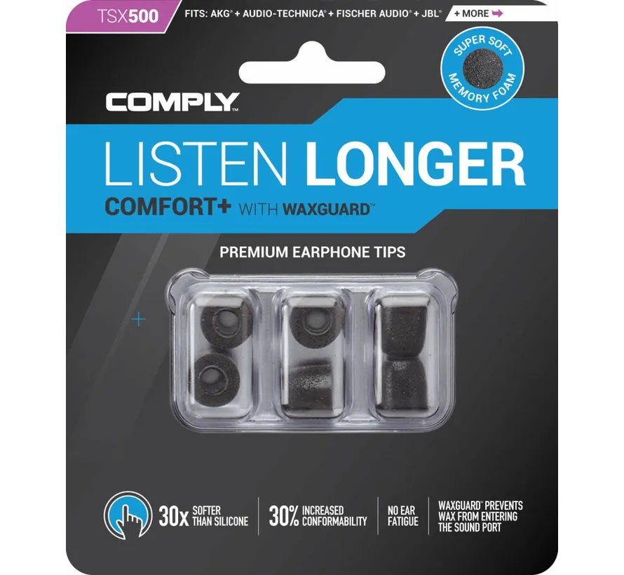 TRZ-500 Round 2.0 memory foam ear tips with TechDefender