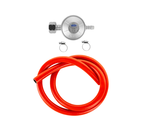 Teesa 37 mbar gas regulator with 1 m hose and clamps
