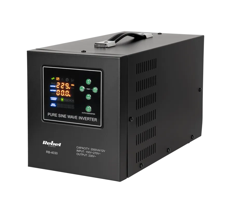 POWER-2000-LFP4 12 V UPS met zuivere sinus en LiFePO4-ondersteuning
