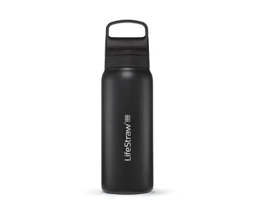 LifeStraw Go 2.0 Edelstahl Wasserfilterflasche 700 ml schwarz