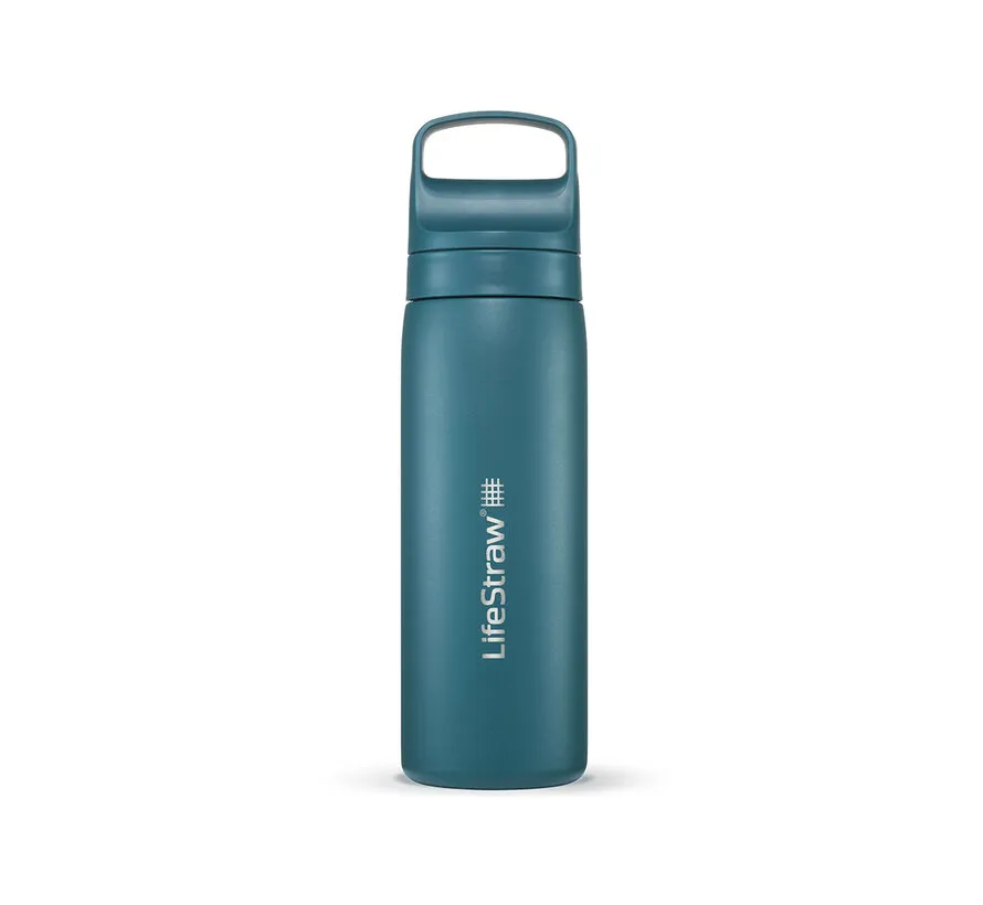 Go 2.0 Stainless Steel waterfilterfles 500 ml Laguna Teal