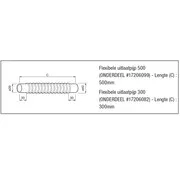 Toyotomi flexibele rookafvoerpijp 500 mm voor FF-kachels