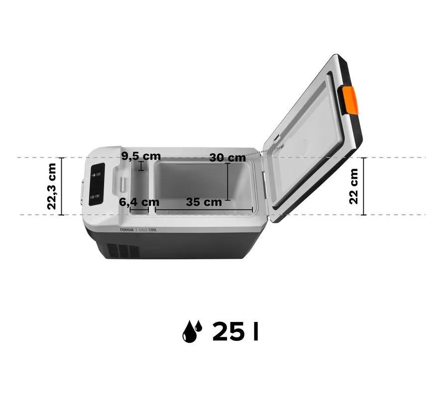 EASY COOL 25L Kompressor-Kühlbox mit Gefrierfunktion 12/24V und 220/230V