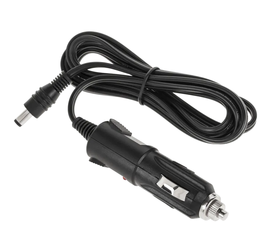 12V cigarette lighter power cable 1.5 metre with DC 5.5 x 2.1 mm plug