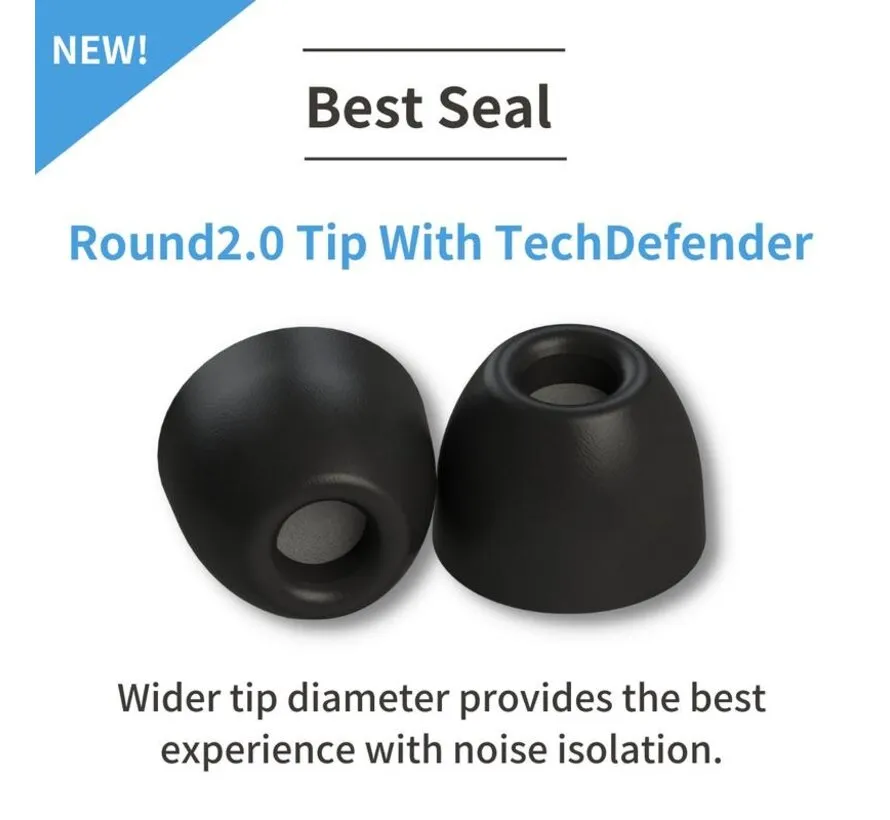 TRZ-200 Round 2.0 Memory Foam Eartips met TechDefender