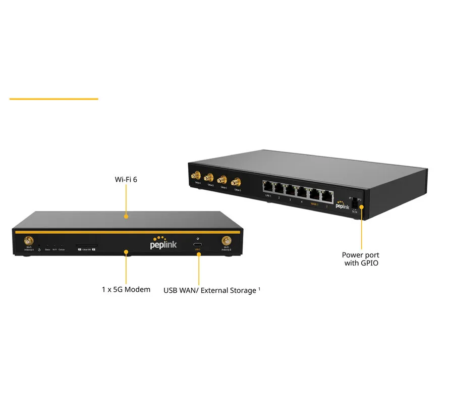 B One 5G Dual SIM WiFi 6 Multi-WAN-Router mit 5G SA/NSA