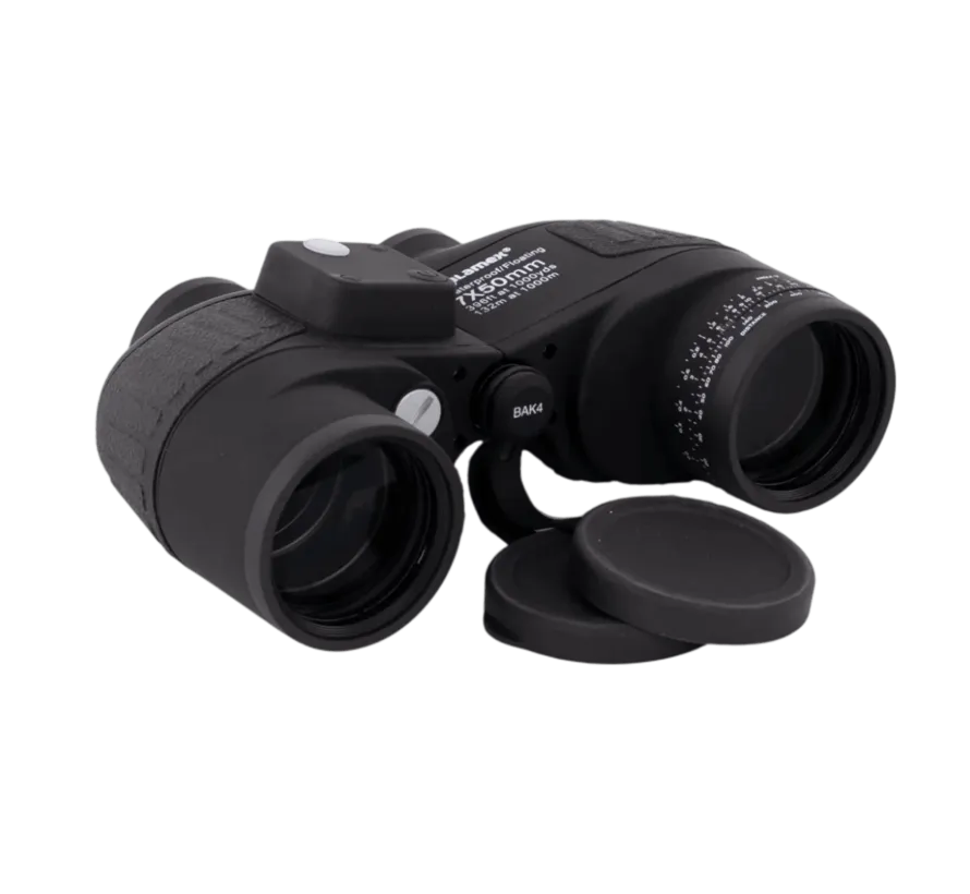 Fernglas 7x50 Deluxe mit beleuchtetem 360° Kompass und BaK-4 Optik