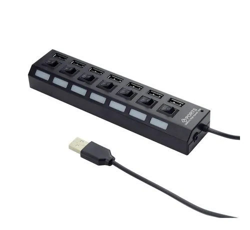 Gembird 7 poorts USB 2.0 hub with voeding