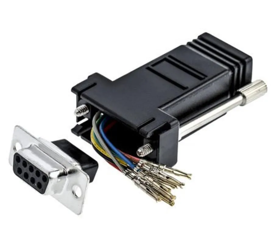 9 Way D-sub Female, RJ45 Adapter, 1 Port,