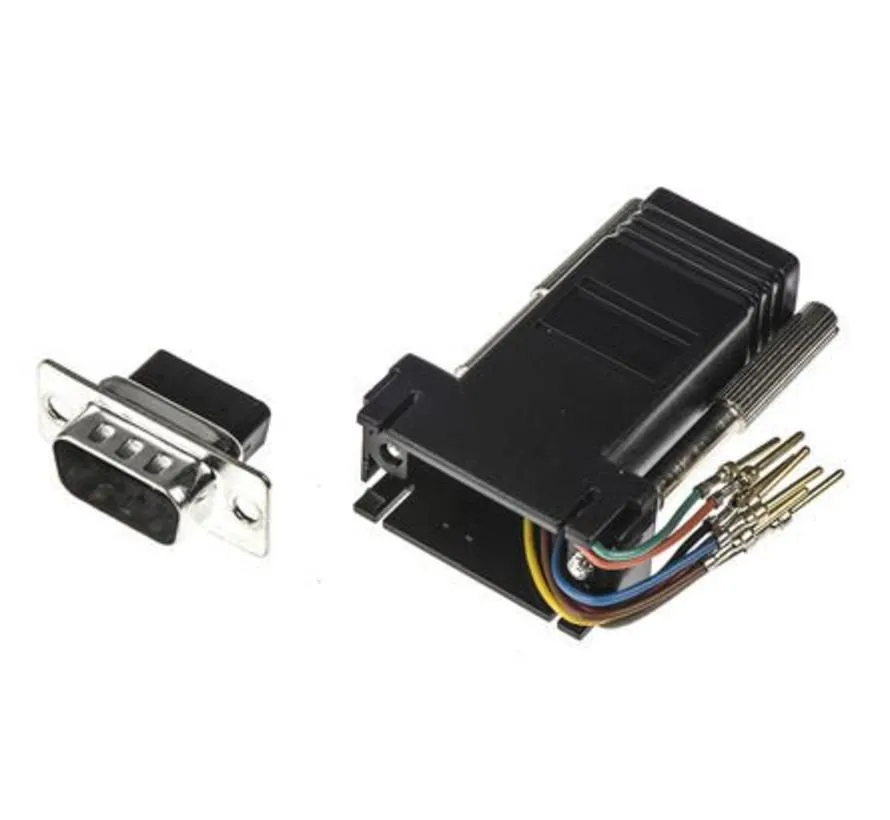 9 Way D-sub Male, RJ45 Adapter, 1 Port,
