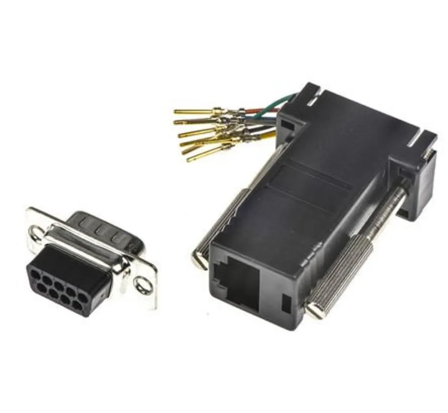 9 Way D-sub Male, RJ45 Adapter, 1 Port,