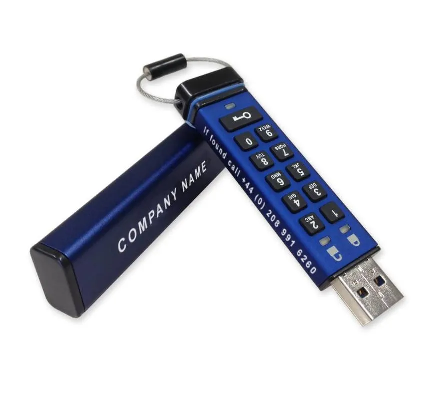 DatAshur Pro USB3 256-Bit sicherer USB-Stick in 4, 8, 16, 32, 64, 128 oder 256 GB