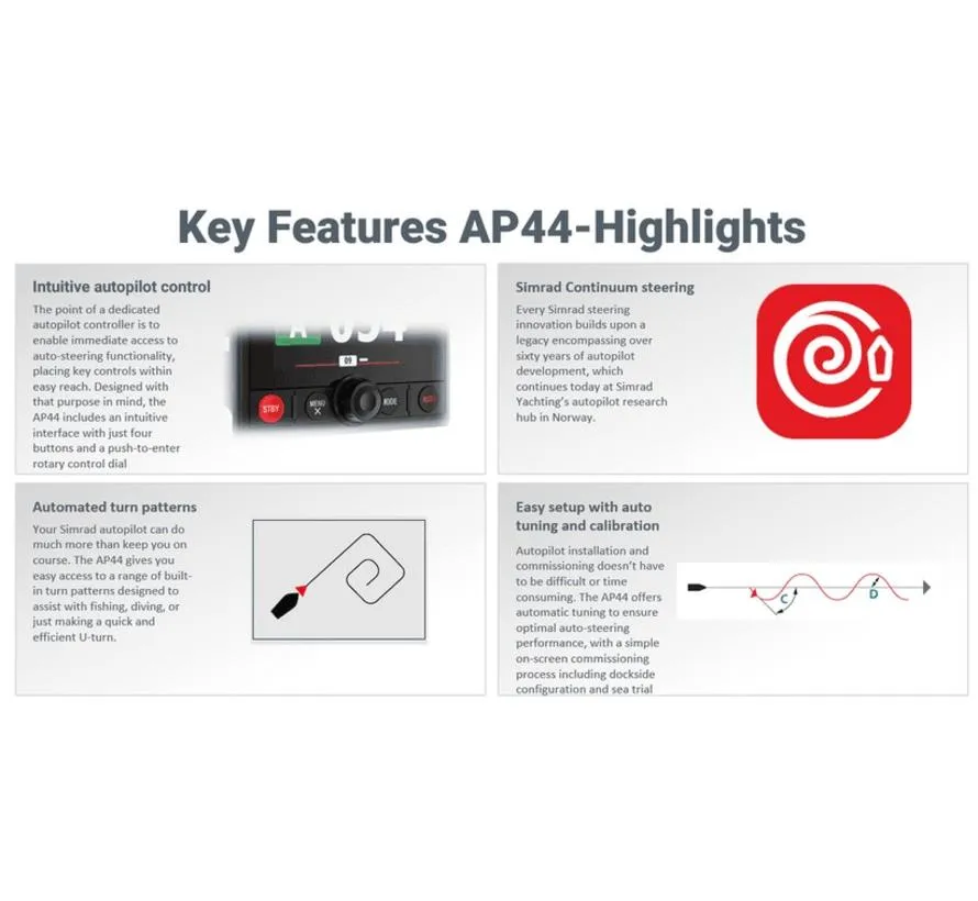 AP44 autopilot controller with 4.1-inch colour display