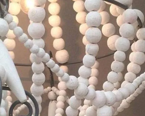 Ibiza style lampen met houten kralen-kroonluchter