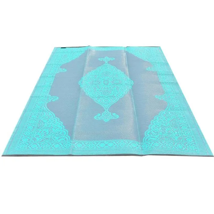 Wonder Rugs Plastic buitenkleed grijs turquoise arabisch