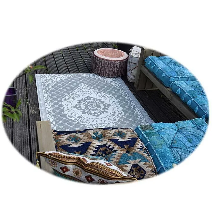 Wonder Rugs Buitentapijt grijs met wit arabisch